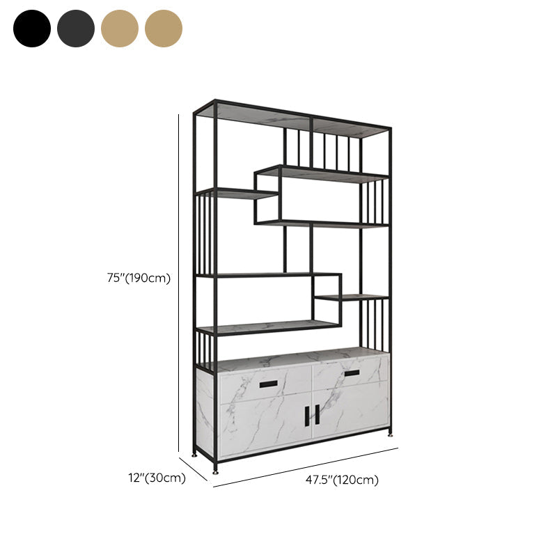 Glam Shelf Bookcase Open Back Metal Book Shelf for Study Room Clearhalo 'Bookcases' 'furn' 'furn_bookcases' 'Furniture' 'Office Furniture' 7067379