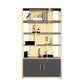 Glam Open Back Shelf Bookcase Metal Book Shelf for Home Office Black-Gold Clearhalo 'Bookcases' 'furn' 'furn_bookcases' 'Furniture' 'Office Furniture' 7067382