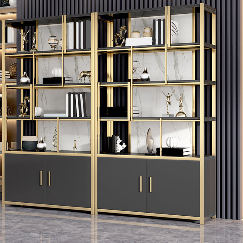 Glam Open Back Shelf Bookcase Metal Book Shelf for Home Office Clearhalo 'Bookcases' 'furn' 'furn_bookcases' 'Furniture' 'Office Furniture' 7067386