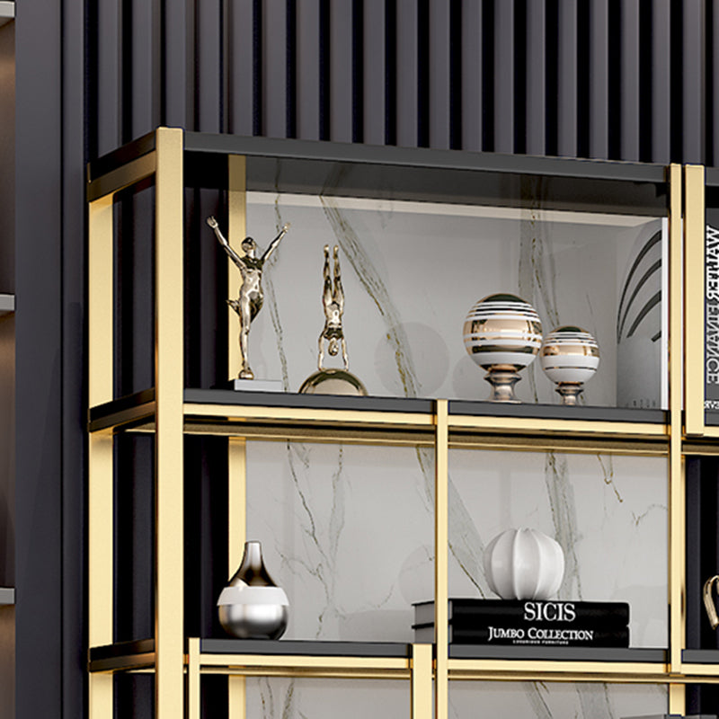 Glam Open Back Shelf Bookcase Metal Book Shelf for Home Office Clearhalo 'Bookcases' 'furn' 'furn_bookcases' 'Furniture' 'Office Furniture' 7067389