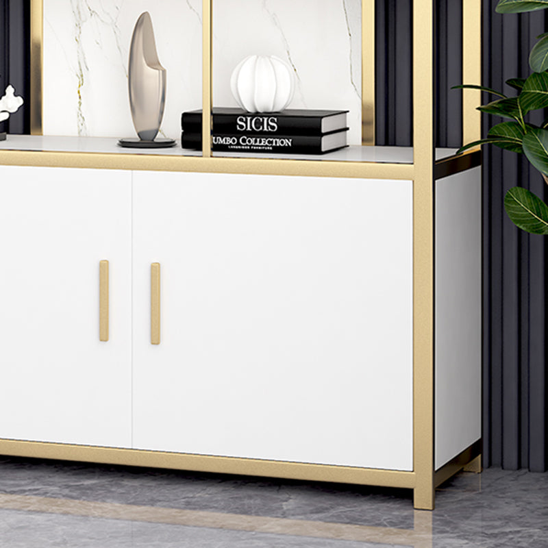 Glam Open Back Shelf Bookcase Metal Book Shelf for Home Office Clearhalo 'Bookcases' 'furn' 'furn_bookcases' 'Furniture' 'Office Furniture' 7067390