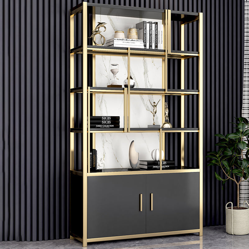 Glam Open Back Shelf Bookcase Metal Book Shelf for Home Office Clearhalo 'Bookcases' 'furn' 'furn_bookcases' 'Furniture' 'Office Furniture' 7067393