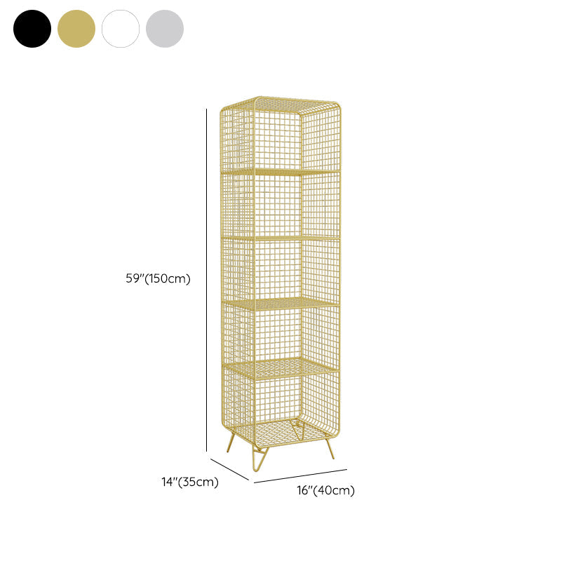 Bibliothèque d'étagère glamour fermé étagère de livre en métal pour le bureau à domicile