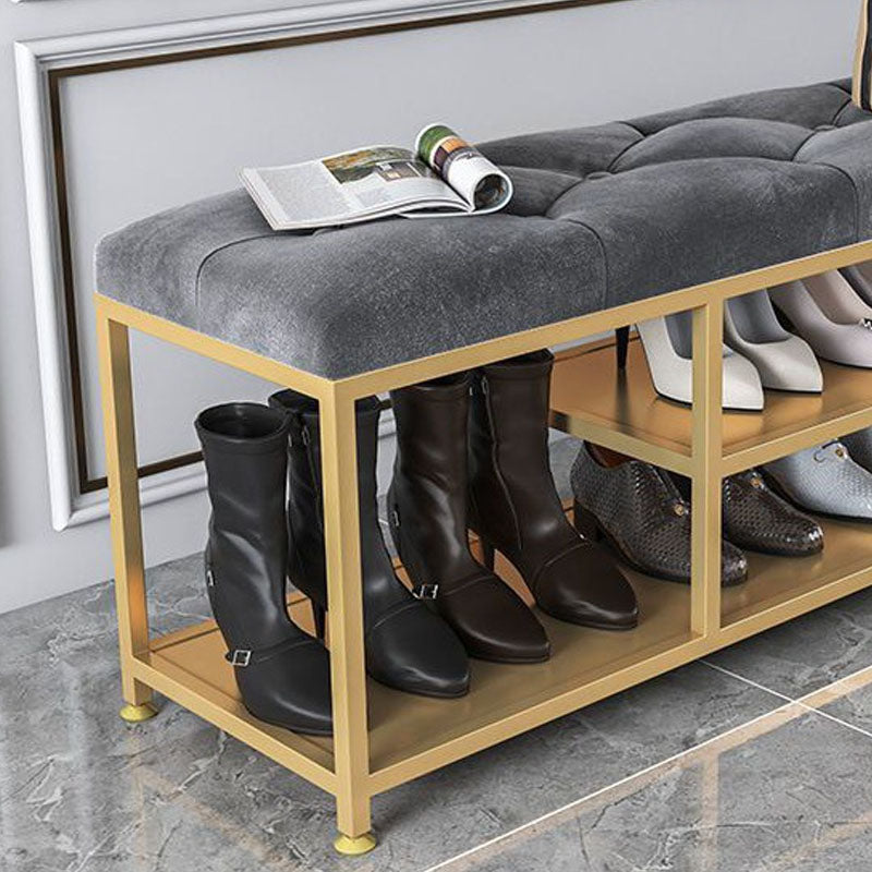 Contemporary Seating Bench Cushioned Metal Entryway Bench , 14-inch Width Clearhalo 'Benches' 'Chairs & Seating' 'furn' 'furn_benches' 'Furniture' 'Living Room Furniture' 7067429