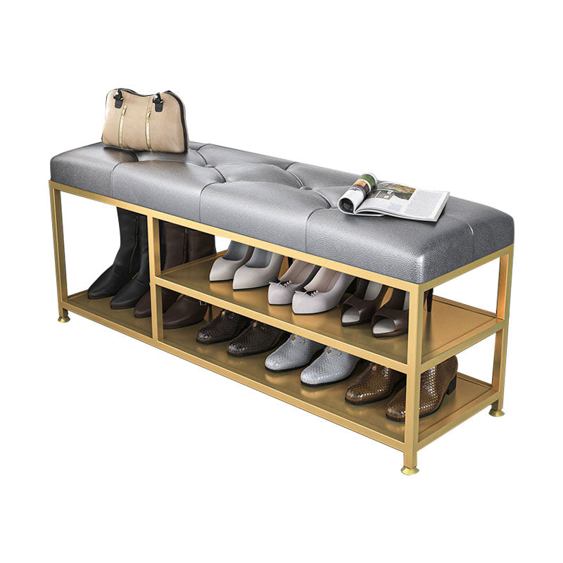 Contemporary Seating Bench Cushioned Metal Entryway Bench , 14-inch Width Clearhalo 'Benches' 'Chairs & Seating' 'furn' 'furn_benches' 'Furniture' 'Living Room Furniture' 7067435