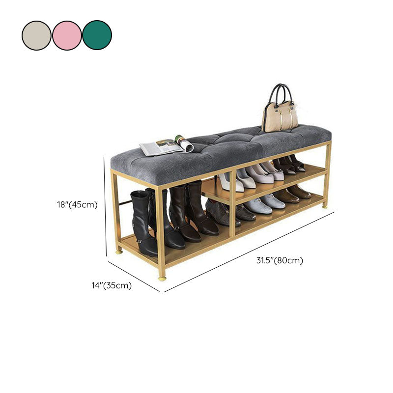 Contemporary Seating Bench Cushioned Metal Entryway Bench , 14-inch Width Clearhalo 'Benches' 'Chairs & Seating' 'furn' 'furn_benches' 'Furniture' 'Living Room Furniture' 7067440