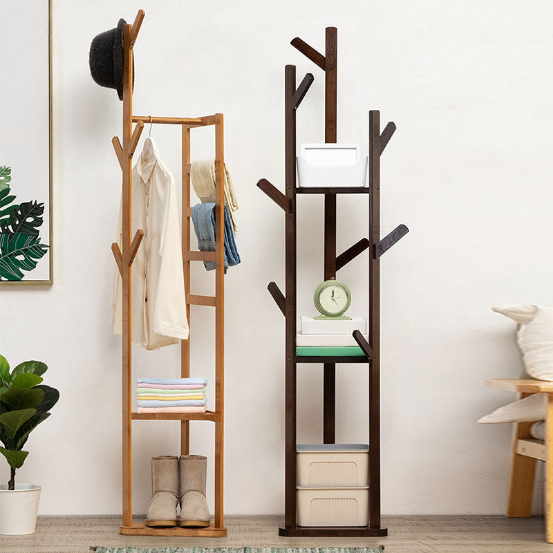 Contemporary Wood Entry Hall Tree Standing Coat Rack with Hooks Clearhalo 'Entry & Mudroom Furniture' 'furn' 'furn_hall_tree_coat_racks' 'Furniture' 'Hall Trees & Coat Racks' 'hall_tree_coat_racks' 7067618