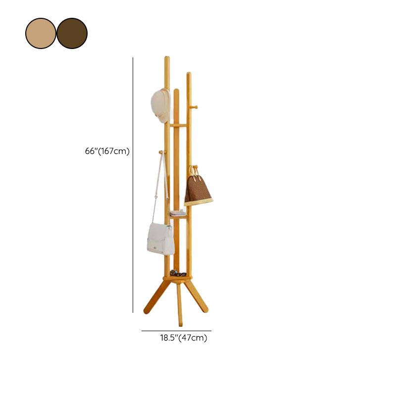 Contemporary Wood Entry Hall Tree Standing Coat Rack with Hooks Clearhalo 'Entry & Mudroom Furniture' 'furn' 'furn_hall_tree_coat_racks' 'Furniture' 'Hall Trees & Coat Racks' 'hall_tree_coat_racks' 7067632