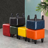 Leather Standard Stool Modern Style Simple Household Square Footstool Clearhalo 'furn' 'furn_ottomans_poufs' 'Furniture' 'Living Room Furniture' 'Ottomans & Poufs' 'ottomans_poufs' 7067652