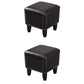 Leather Standard Stool Modern Style Simple Household Square Footstool Black 2 Piece Set Clearhalo 'furn' 'furn_ottomans_poufs' 'Furniture' 'Living Room Furniture' 'Ottomans & Poufs' 'ottomans_poufs' 7067661