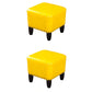 Leather Standard Stool Modern Style Simple Household Square Footstool Yellow 2 Piece Set Clearhalo 'furn' 'furn_ottomans_poufs' 'Furniture' 'Living Room Furniture' 'Ottomans & Poufs' 'ottomans_poufs' 7067684