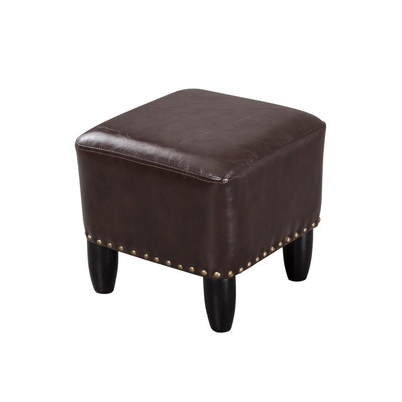 Leather Standard Stool Modern Style Simple Household Square Footstool Coffee 1 Piece Clearhalo 'furn' 'furn_ottomans_poufs' 'Furniture' 'Living Room Furniture' 'Ottomans & Poufs' 'ottomans_poufs' 7067686