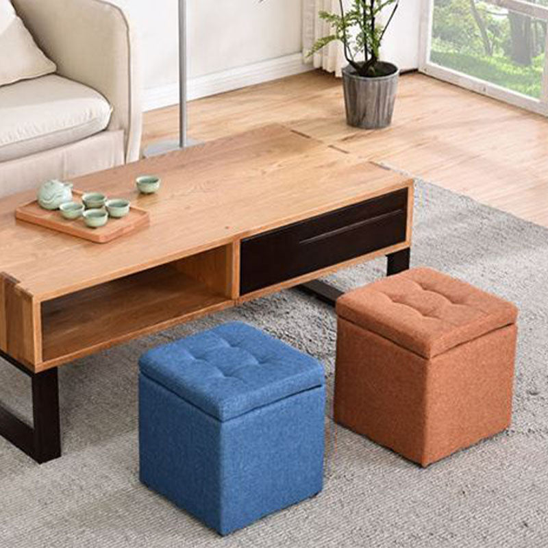 Solid Color Fabric Standard Stool Modern Style Simple Household Footstool Clearhalo 'furn' 'furn_ottomans_poufs' 'Furniture' 'Living Room Furniture' 'Ottomans & Poufs' 'ottomans_poufs' 7067693
