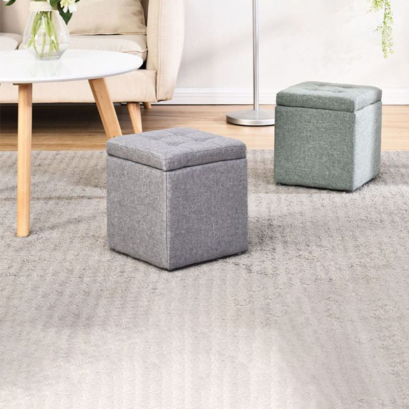 Solid Color Fabric Standard Stool Modern Style Simple Household Footstool Clearhalo 'furn' 'furn_ottomans_poufs' 'Furniture' 'Living Room Furniture' 'Ottomans & Poufs' 'ottomans_poufs' 7067698