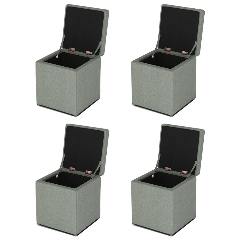 Solid Color Fabric Standard Stool Modern Style Simple Household Footstool 12"L x 12"W x 14"H Navy Blue 4 Piece Set Clearhalo 'furn' 'furn_ottomans_poufs' 'Furniture' 'Living Room Furniture' 'Ottomans & Poufs' 'ottomans_poufs' 7067752