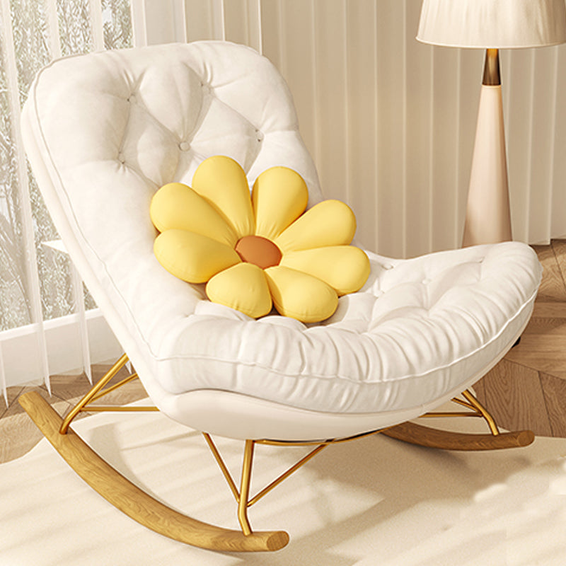 Contemporary Leisure Light Luxury Chaise Rocking Chair Lounge Lazy Chair Beige Clearhalo 'Chairs & Seating' 'furn' 'furn_rocking_chairs' 'Furniture' 'Living Room Furniture' 'Rocking Chairs' 'rocking_chairs' 7067853