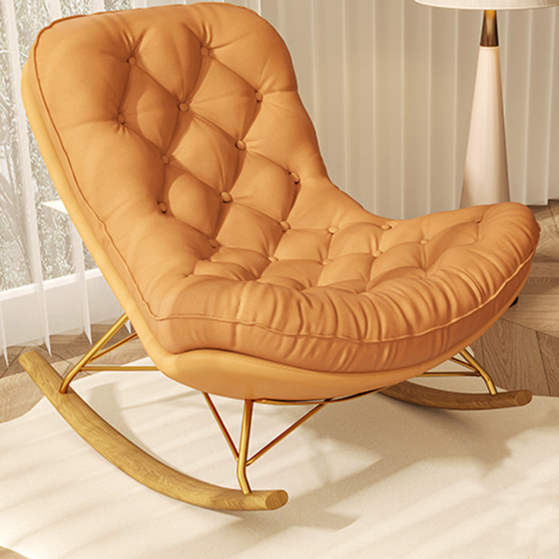 Contemporary Leisure Light Luxury Chaise Rocking Chair Lounge Lazy Chair Orange Clearhalo 'Chairs & Seating' 'furn' 'furn_rocking_chairs' 'Furniture' 'Living Room Furniture' 'Rocking Chairs' 'rocking_chairs' 7067854