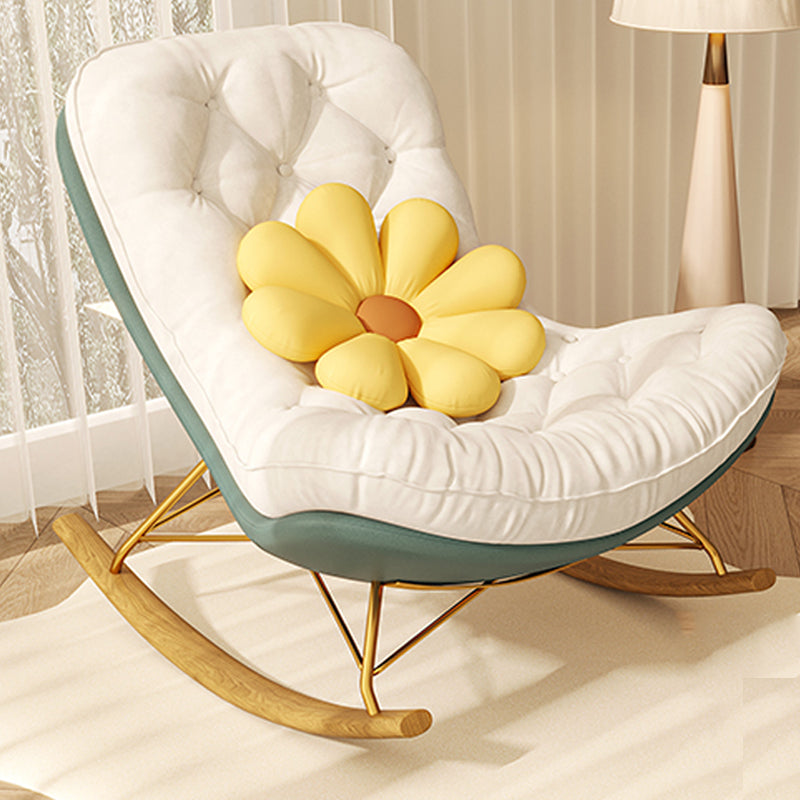 Contemporary Leisure Light Luxury Chaise Rocking Chair Lounge Lazy Chair Green White Clearhalo 'Chairs & Seating' 'furn' 'furn_rocking_chairs' 'Furniture' 'Living Room Furniture' 'Rocking Chairs' 'rocking_chairs' 7067856