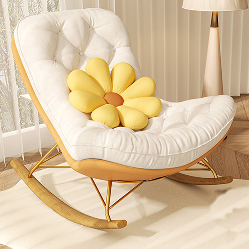 Contemporary Leisure Light Luxury Chaise Rocking Chair Lounge Lazy Chair Orange White Clearhalo 'Chairs & Seating' 'furn' 'furn_rocking_chairs' 'Furniture' 'Living Room Furniture' 'Rocking Chairs' 'rocking_chairs' 7067858