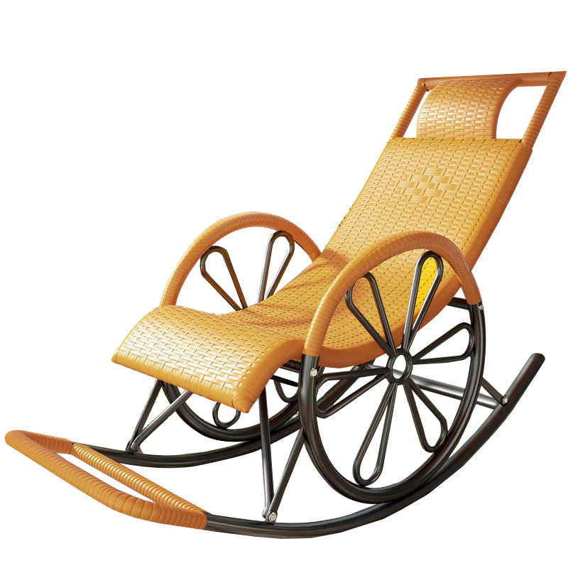 Midden-eeuwse moderne rattan schommelstoel metalen schommelstoel voor woonkamer