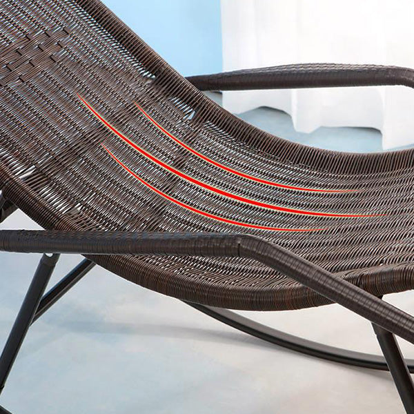 Mid-Century Modern Rattan Rocking Chair Metal Rocking Chair for Living ...