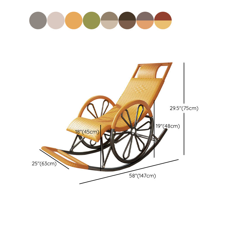 Midden-eeuwse moderne rattan schommelstoel metalen schommelstoel voor woonkamer