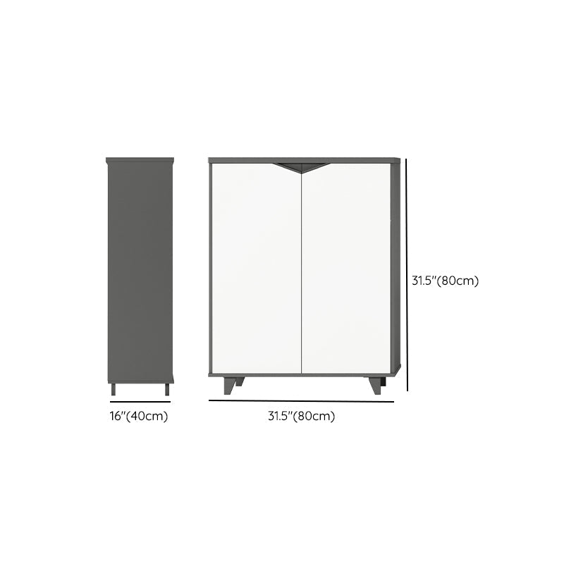 Archivo de madera de ingeniería blanca Archivo vertical contemporáneo