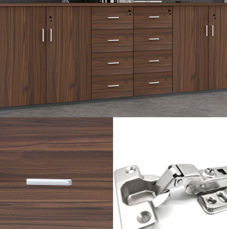Gabinete lateral de archivos contemporáneos de madera de ingeniería con almacenamiento