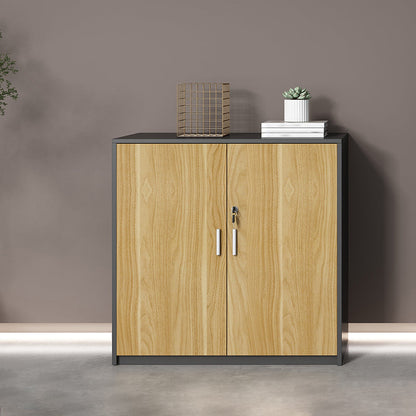 Archivo de madera de archivos lateral moderno de mediados de siglo para la oficina de madera para la oficina en casa