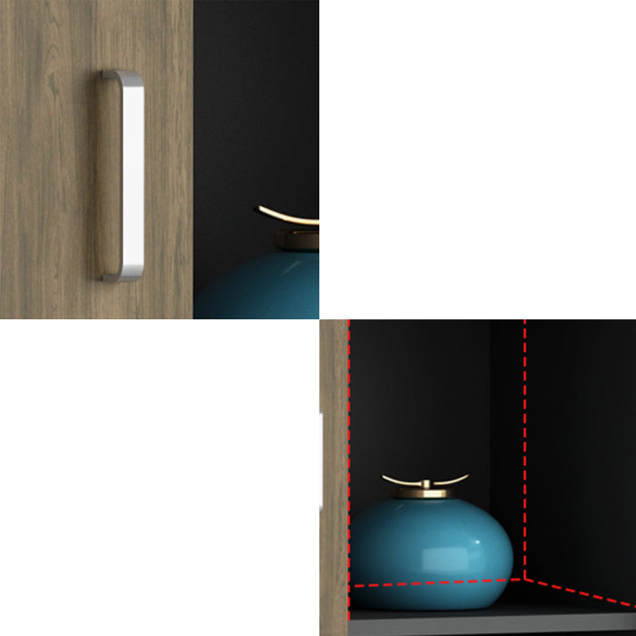 Archivo de madera de ingeniería vertical Archivo de almacenamiento contemporáneo de almacenamiento