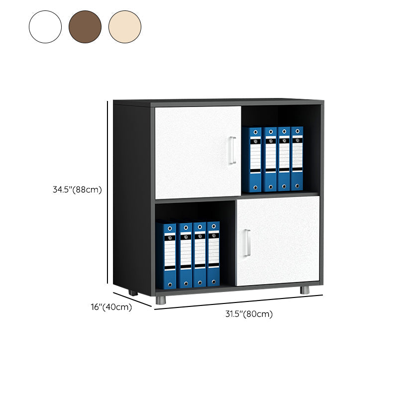 Archivo de madera de ingeniería vertical Archivo de almacenamiento contemporáneo de almacenamiento