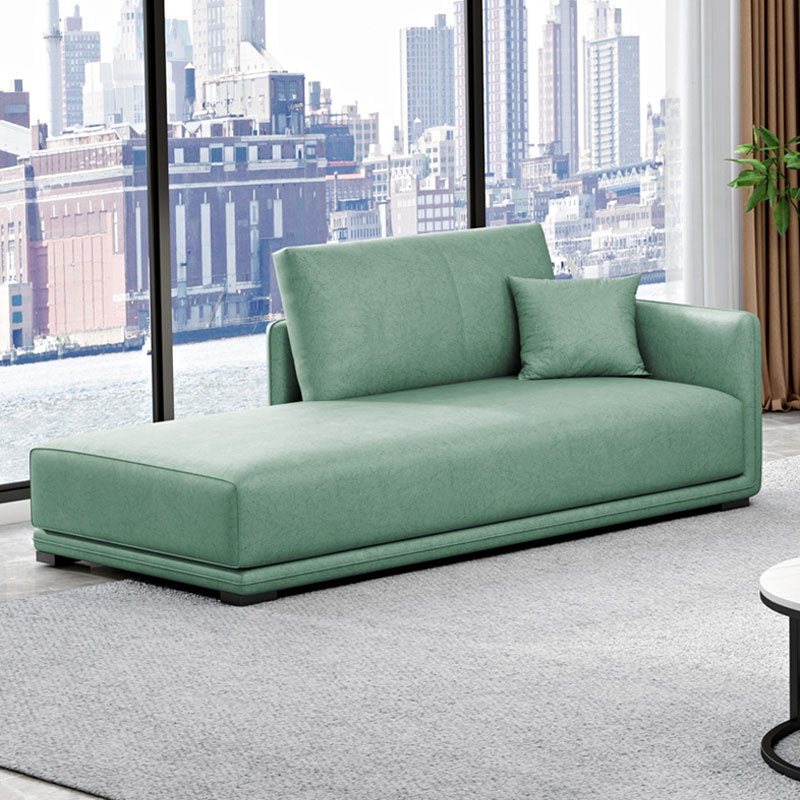Nordic Living Room Chaise Rolled Arms Upholstered Chaise Lounge with Wooden Base Green Clearhalo 'Chairs & Seating' 'Chaise Lounge' 'chaise_lounge' 'furn' 'furn_chaise_lounge' 'Furniture' 'Living Room Furniture' 7069736