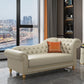 Modern Style Rolled Arms Chaise Living Room Faux Leather Chaise Beige Right-Arm Chaise Clearhalo 'Chairs & Seating' 'Chaise Lounge' 'chaise_lounge' 'furn' 'furn_chaise_lounge' 'Furniture' 'Living Room Furniture' 7069743