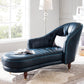 Living Room Chaise Square Arms Modern Leather Upholstered Chaise Lounge Dark Green Right-Arm Chaise Clearhalo 'Chairs & Seating' 'Chaise Lounge' 'chaise_lounge' 'furn' 'furn_chaise_lounge' 'Furniture' 'Living Room Furniture' 7069753
