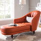 Living Room Chaise Square Arms Modern Leather Upholstered Chaise Lounge Orange Right-Arm Chaise Clearhalo 'Chairs & Seating' 'Chaise Lounge' 'chaise_lounge' 'furn' 'furn_chaise_lounge' 'Furniture' 'Living Room Furniture' 7069754