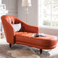 Living Room Chaise Square Arms Modern Leather Upholstered Chaise Lounge Orange Left-Arm Chaise Clearhalo 'Chairs & Seating' 'Chaise Lounge' 'chaise_lounge' 'furn' 'furn_chaise_lounge' 'Furniture' 'Living Room Furniture' 7069759