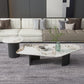 Irregular Slate Top Coffee Table with 2 Legs Modern 2-Piece Cocktail Table Set