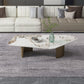 Irregular Slate Top Coffee Table with 2 Legs Modern 2-Piece Cocktail Table Set