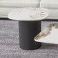 Irregular Slate Top Coffee Table with 2 Legs Modern 2-Piece Cocktail Table Set