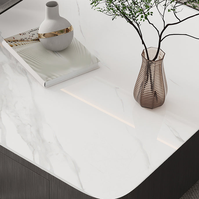 Square Slate Coffee Table Set Contemporary 2 Drawers Cocktail Table Clearhalo 'Coffee & Accent Tables' 'Coffee Tables' 'coffee_tables' 'furn' 'furn_coffee_tables' 'Furniture' 'Living Room Furniture' 7070014