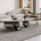 27" Wide Glam Coffee Table Stone Oval Black Coffee Cocktail Table Clearhalo 'Coffee & Accent Tables' 'Coffee Tables' 'coffee_tables' 'furn' 'furn_coffee_tables' 'Furniture' 'Living Room Furniture' 7070025
