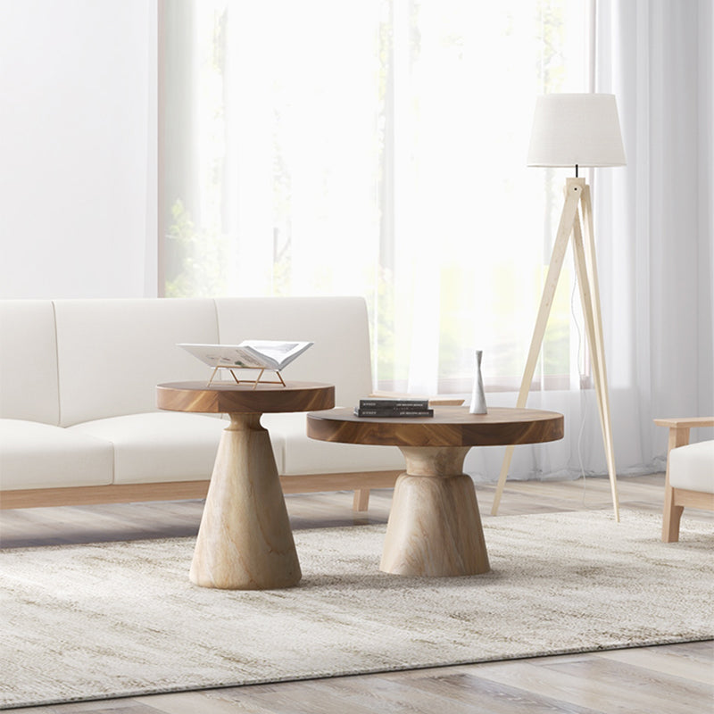 Contemporary Coffee Table Brown Pedestal Coffee Cocktail Table Clearhalo 'Coffee & Accent Tables' 'Coffee Tables' 'coffee_tables' 'furn' 'furn_coffee_tables' 'Furniture' 'Living Room Furniture' 7070038