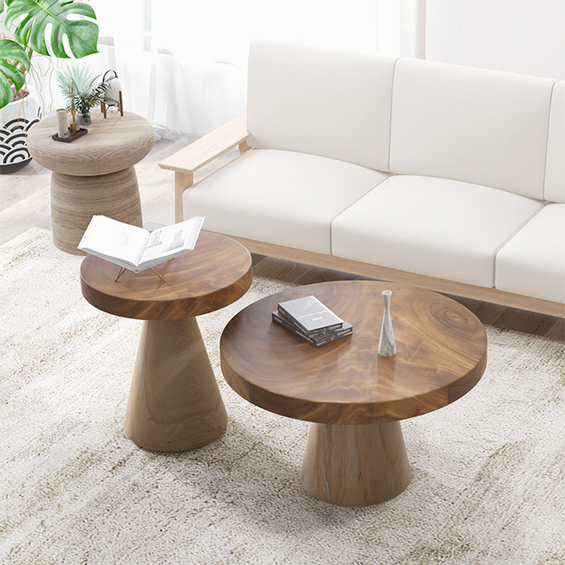 Contemporary Coffee Table Brown Pedestal Coffee Cocktail Table Clearhalo 'Coffee & Accent Tables' 'Coffee Tables' 'coffee_tables' 'furn' 'furn_coffee_tables' 'Furniture' 'Living Room Furniture' 7070040