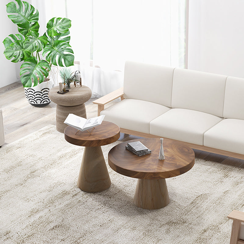 Contemporary Coffee Table Brown Pedestal Coffee Cocktail Table Clearhalo 'Coffee & Accent Tables' 'Coffee Tables' 'coffee_tables' 'furn' 'furn_coffee_tables' 'Furniture' 'Living Room Furniture' 7070043