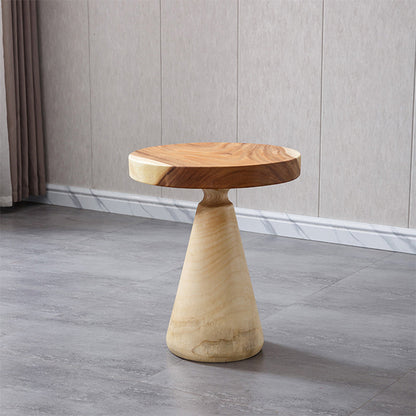Contemporary Coffee Table Brown Pedestal Coffee Cocktail Table 19.7"L x 19.7"W x 23.5"H Clearhalo 'Coffee & Accent Tables' 'Coffee Tables' 'coffee_tables' 'furn' 'furn_coffee_tables' 'Furniture' 'Living Room Furniture' 7070046
