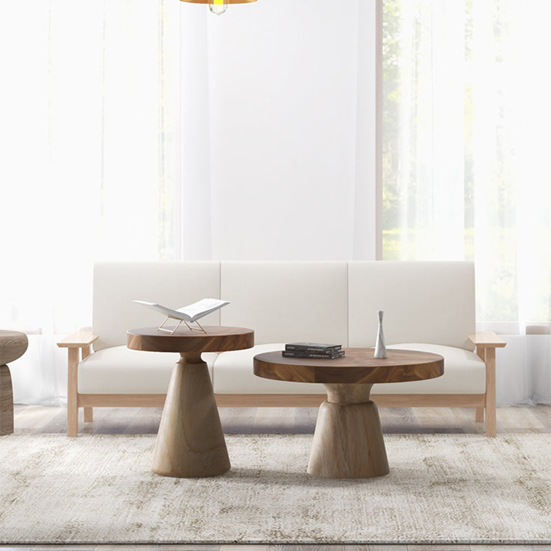 Contemporary Coffee Table Brown Pedestal Coffee Cocktail Table Clearhalo 'Coffee & Accent Tables' 'Coffee Tables' 'coffee_tables' 'furn' 'furn_coffee_tables' 'Furniture' 'Living Room Furniture' 7070047