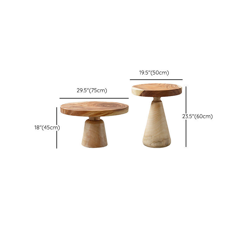 Contemporary Coffee Table Brown Pedestal Coffee Cocktail Table Clearhalo 'Coffee & Accent Tables' 'Coffee Tables' 'coffee_tables' 'furn' 'furn_coffee_tables' 'Furniture' 'Living Room Furniture' 7070052