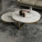 Contemporary Frame Coffee Table Round Slate Top Cocktail Table Clearhalo 'Coffee & Accent Tables' 'Coffee Tables' 'coffee_tables' 'furn' 'furn_coffee_tables' 'Furniture' 'Living Room Furniture' 7070053