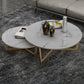 Contemporary Frame Coffee Table Round Slate Top Cocktail Table Clearhalo 'Coffee & Accent Tables' 'Coffee Tables' 'coffee_tables' 'furn' 'furn_coffee_tables' 'Furniture' 'Living Room Furniture' 7070055