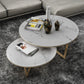 Contemporary Frame Coffee Table Round Slate Top Cocktail Table Clearhalo 'Coffee & Accent Tables' 'Coffee Tables' 'coffee_tables' 'furn' 'furn_coffee_tables' 'Furniture' 'Living Room Furniture' 7070056